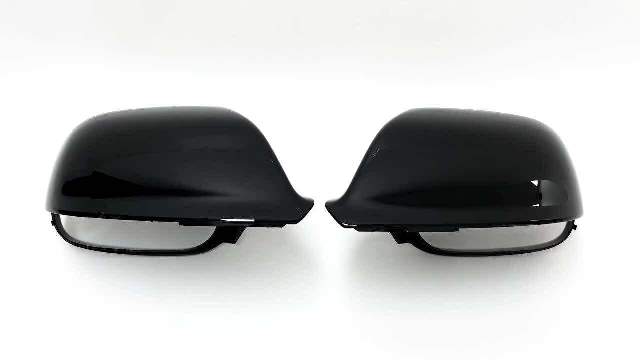 2-Piece Glossy Black Mirror Protective Case for Audi Q5, SQ5, Q7, SQ7 10-15 with Lane Assist