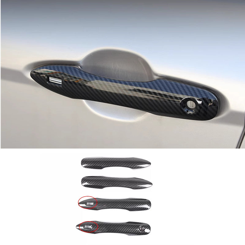 Carbon Fiber Front Car Door Grips Cover Trim 4pcs for Toyota for Camry 2018-2024