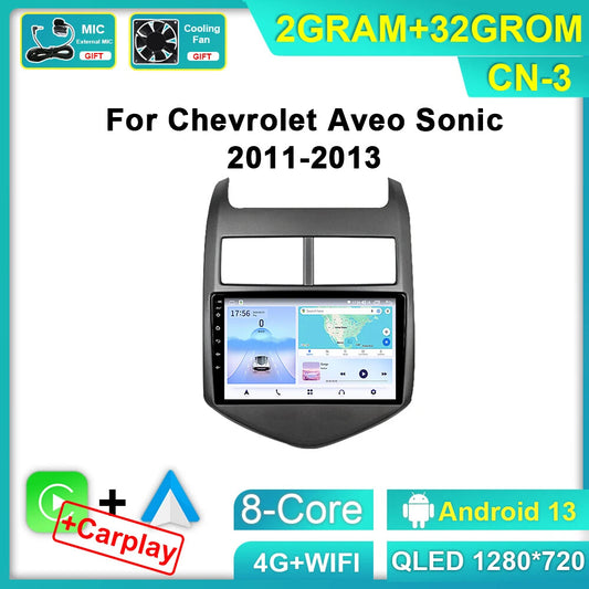 Car Radio CarPlay for Chevrolet Aveo Sonic 2011-2013 GPS Video Player Screen