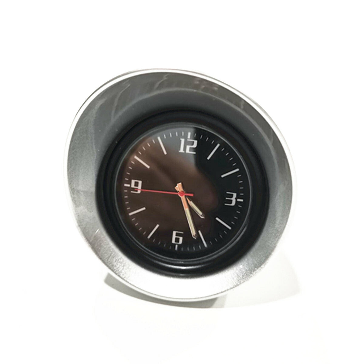 Silver Clock Luminous Pointer Round Display For Car/RV/Truck Interior Dash Mount