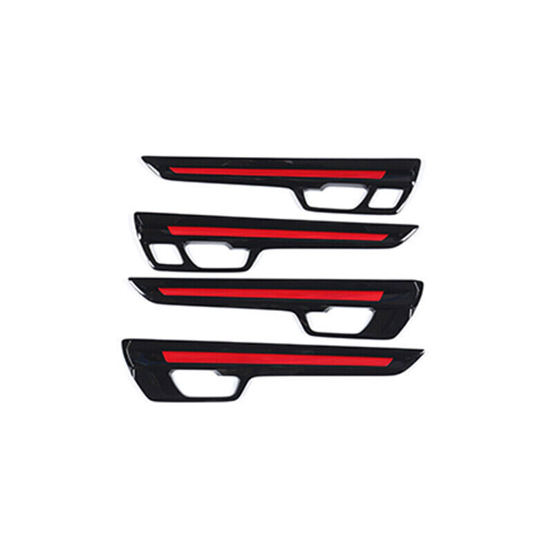 Glossy Black+Red Inner Door Panel Cover Trims 4pcs for Honda CRV CR-V 2023-2024