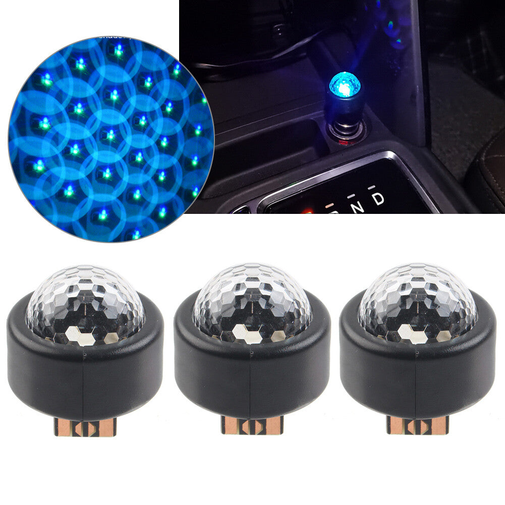 LED Car Interior Lighting Kit Atmosphere Lamps Lights Multi Color 3PCS
