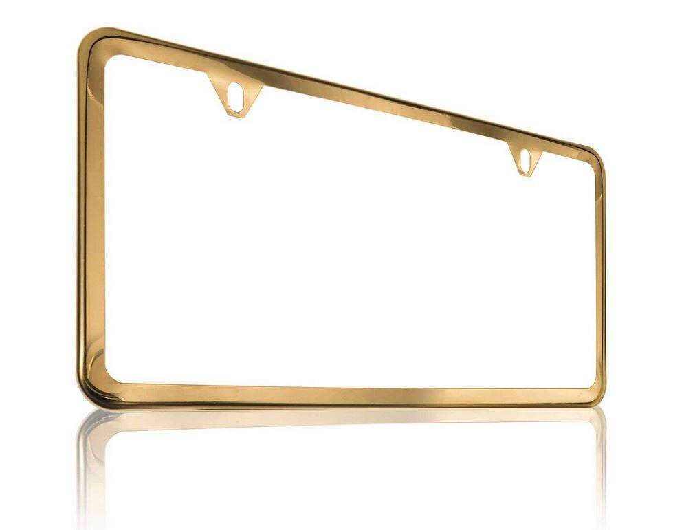 1 piece car license plate frame cover cap rear boot trunk gold for Mercedes-Benz
