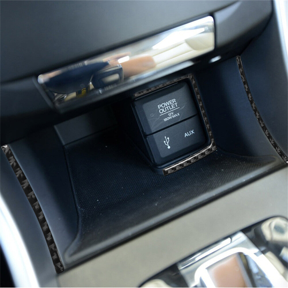 3¡ÁCarbon Fiber Interior Cigarette Lighter Panel Cover for Honda Accord 2013-2017