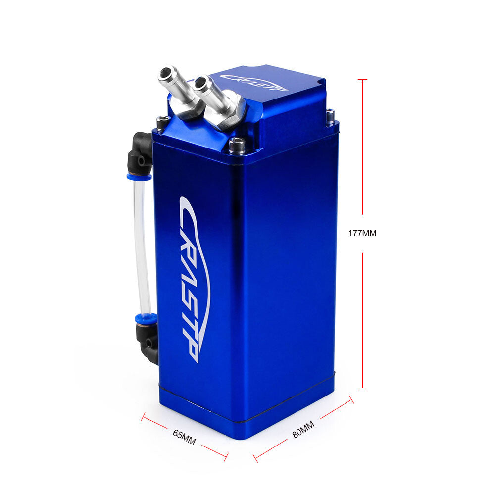 Square Shape Engine Oil Catch Can Tank Reservoir Breather Fuel Tank Blue