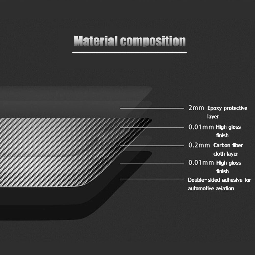 2x for Toyota Tacoma 2016-2022 Carbon Fiber Interior Floor Console Cover Trim