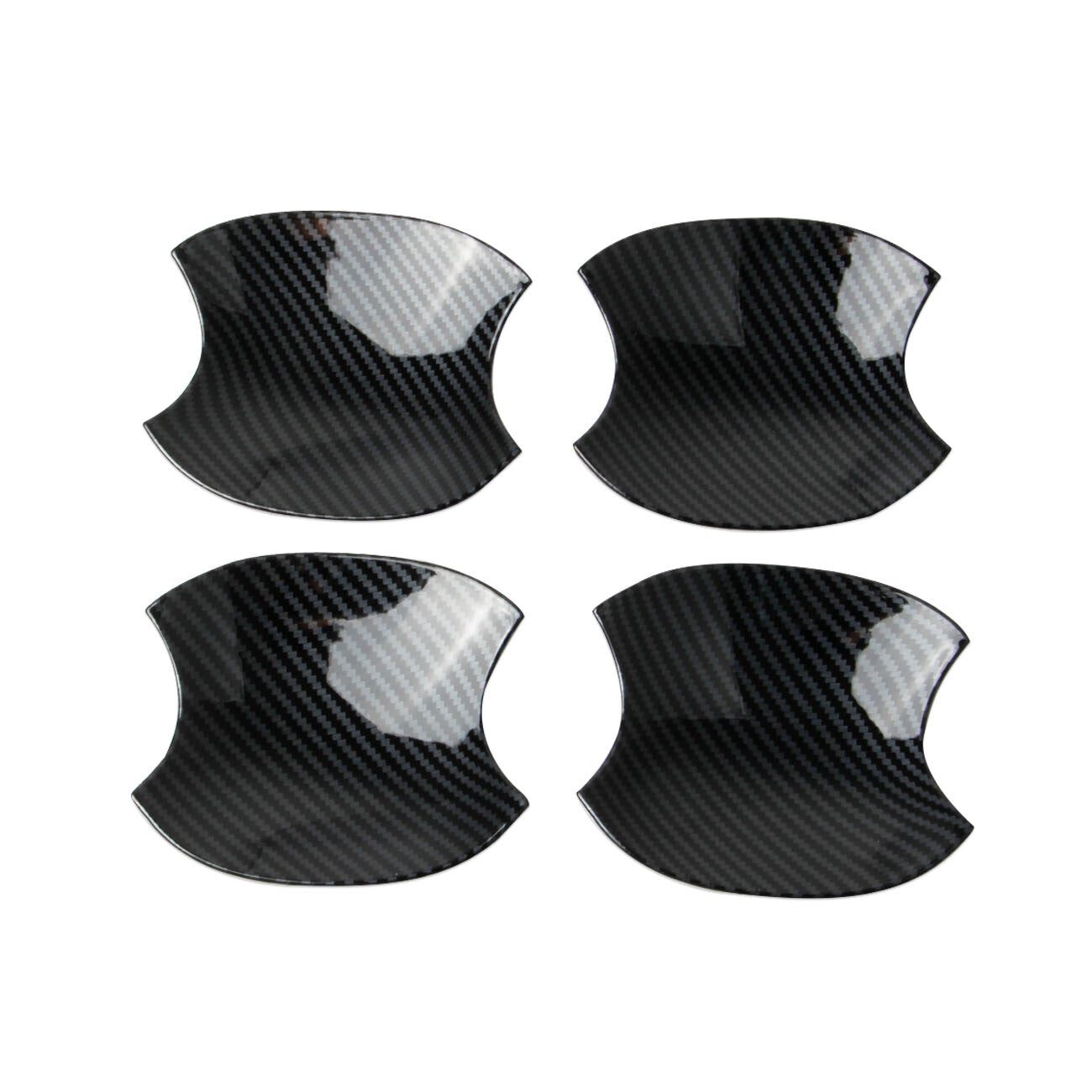Carbon fiber style door handle bowl anti-scratch cover trims for Toyota Tundra