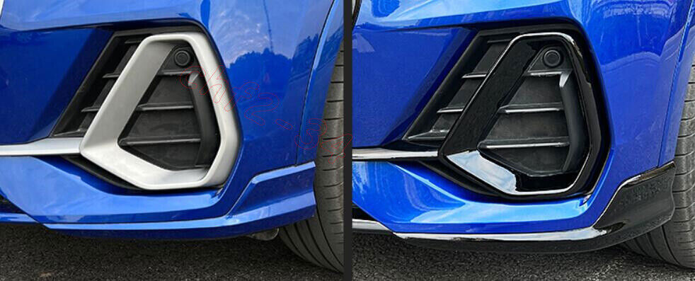 Fit for Audi Q3 19-22 ABS Glossy Black Front Bumper Fog Light Lamp Frame Trim 2X