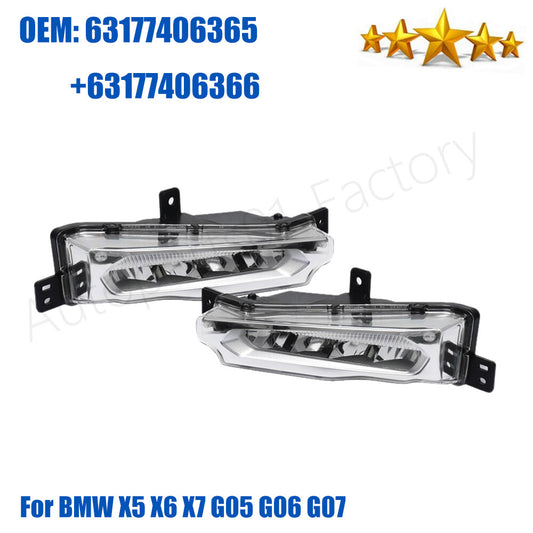 1Pair Front Fog Light Lamp LED Daytime Running Light ForBMW X5 X6 X7 G05 G06 G07