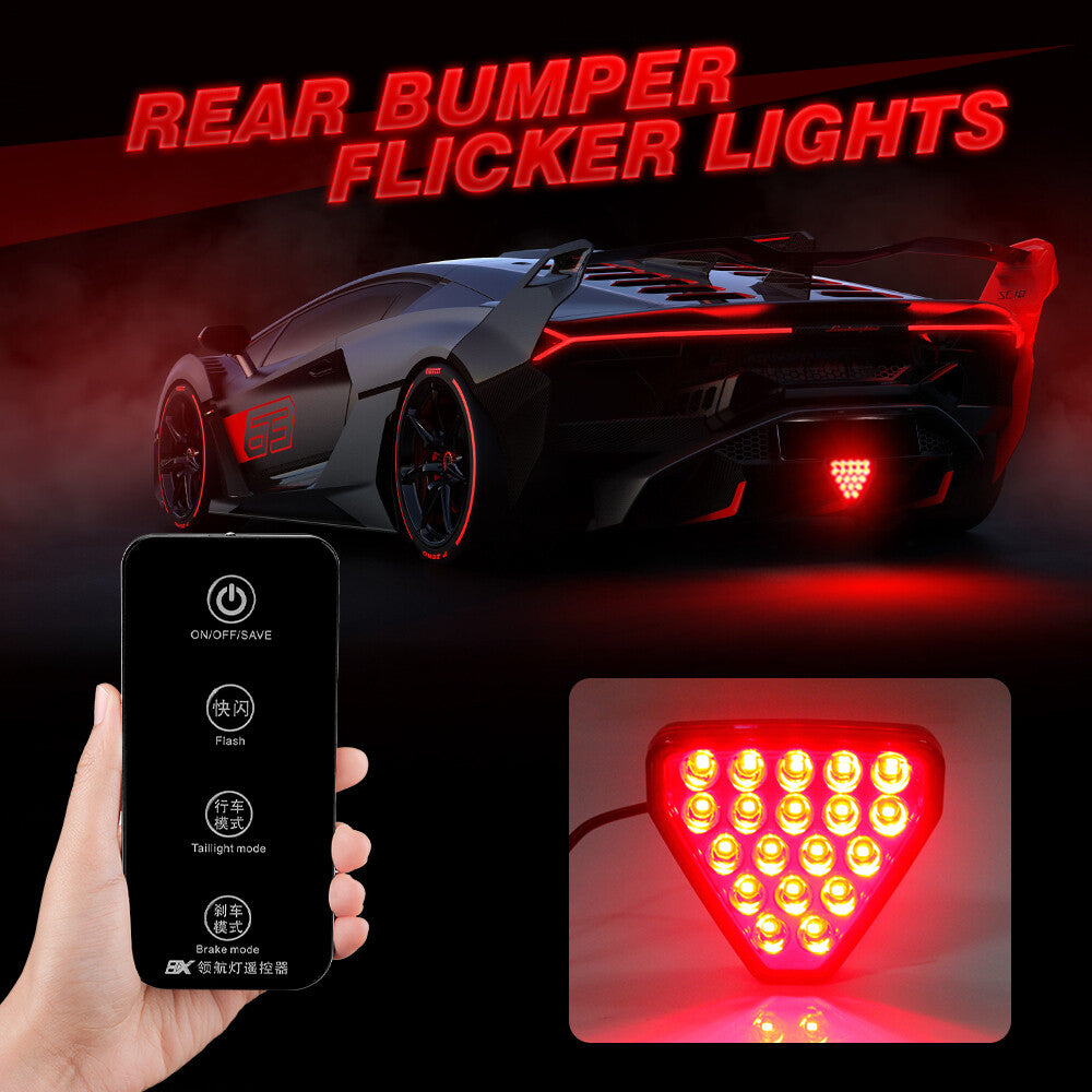 Red F1 Style 19 LED Rear Tail Brake Stop Light Third Strobe Safety Fog Lamp