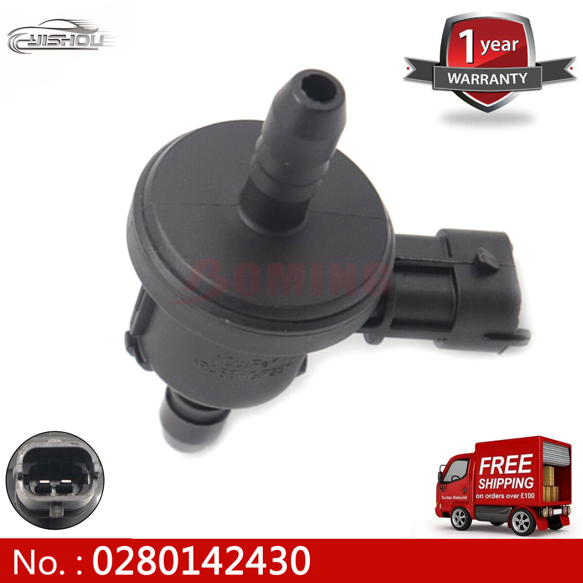 new steam purification solenoid valve 0280142430, suitable for Chevrolet for Cruze and for Opel 55353802.
