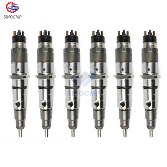 6x Fuel Injector for Komatsu Engine S6D107 4D107 WA320-6 0445120236 6754-11-3100