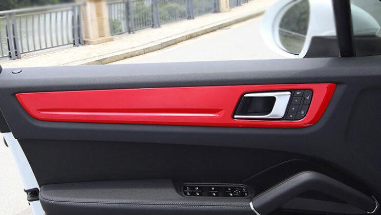 Fit for Porsche for Cayenne 2018-2022 Bright Red Car Inner Door Panel Strip Trim 4X