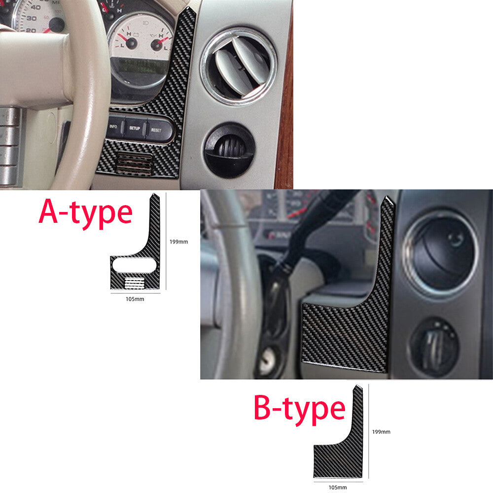 Carbon Fiber Steering Wheel Right Side Panel Trim for Ford F-150 FX4 2004-2008 A