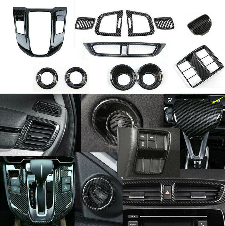 for Honda CR-V 2017-2022 Carbon Fiber Car Interior Decor Set Frame Trim Cover