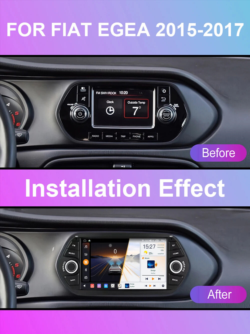 for FIAT EGEA TIPO 2015-2017 Android Auto CarPlay Car Stereo Radio Screen GPS BT