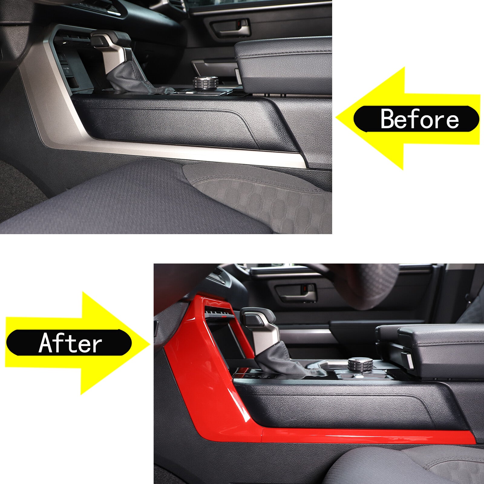 2-Pack Red Front Inner Door Panel Trim Covers for Honda Pilot 2015-2022