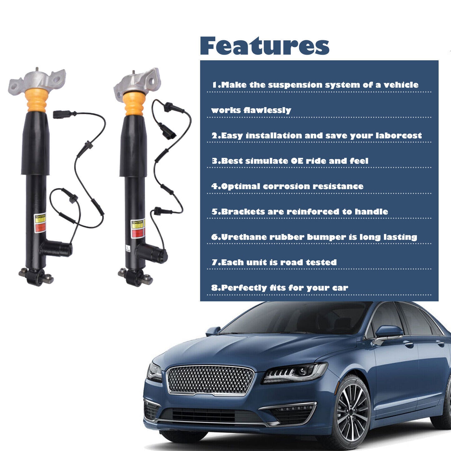 2-piece front left shock absorber strut assembly for Volkswagen for Tiguan 2018 - 2023 and for Audi Q3 2019 - 2023.