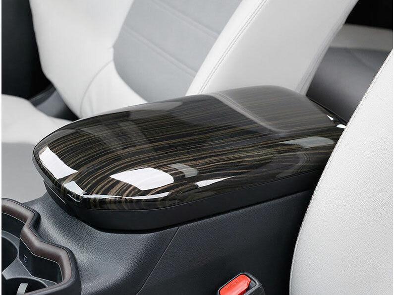 Gloss Wood Grain Middle Console Armrest Box Cover Trim for Toyota RAV4 2019-2023