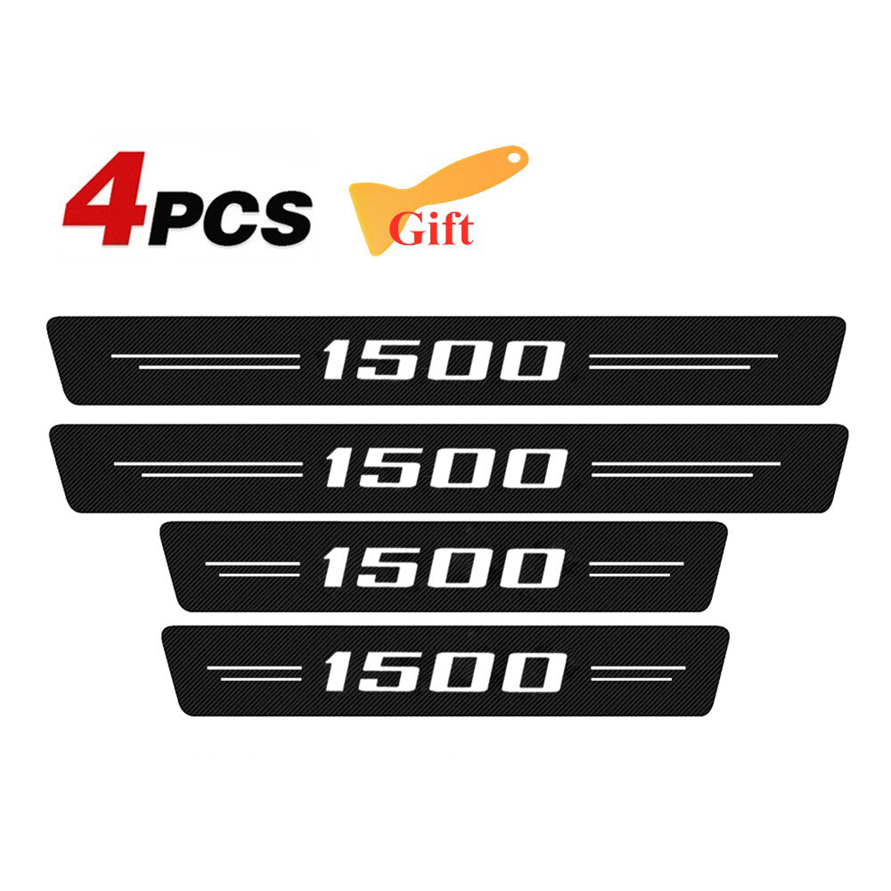 4pcs for Chevy Silverado 1500 Carbon Fiber Cab Door Sill Plate Protector Covers