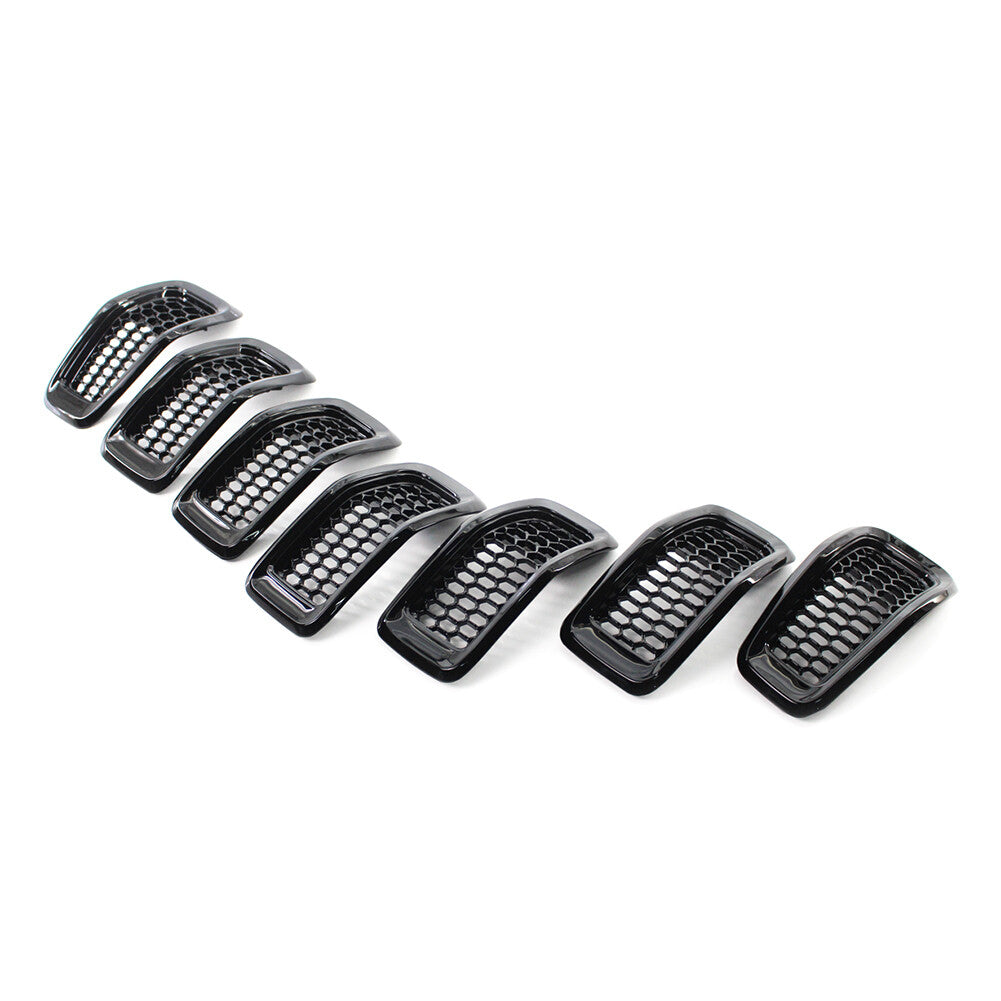 Honeycomb Front Grille Inserts Grill Cover Trim for Jeep Cherokee 2014-2018 15