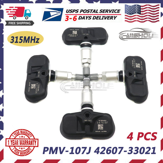 4x TIRE PRESSURE SENSOR TPMS 315MHz for Toyota for Lexus for Scion PMV-107J 42607-33021
