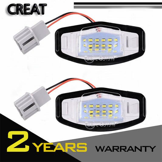 2Pcs LED License Plate Light Direct 6K for Acura TL TSX MDX for Honda for Civic Accord