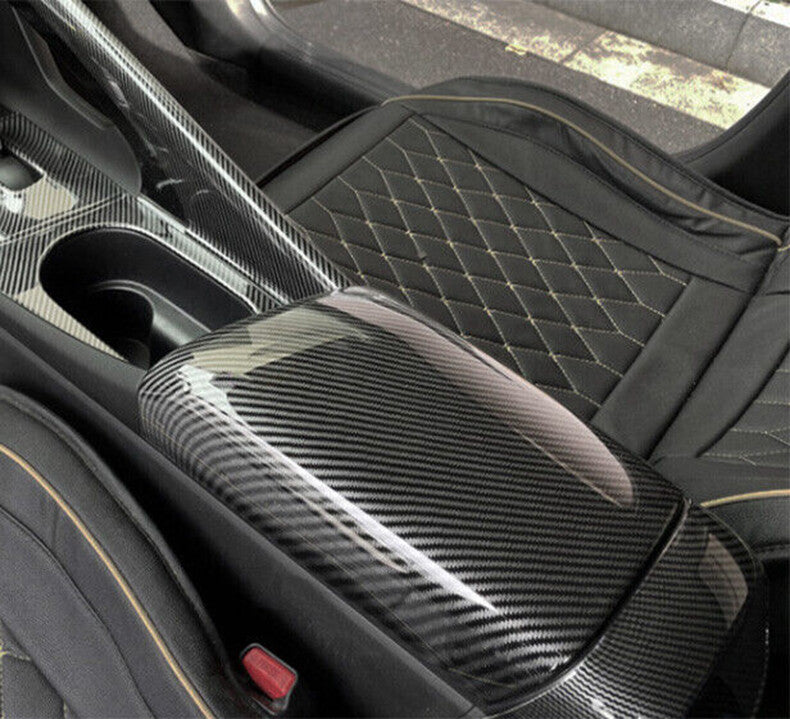 for Hyundai for Elantra 2021-2023 Carbon Fiber Center Console Armrest Box Panel Trim