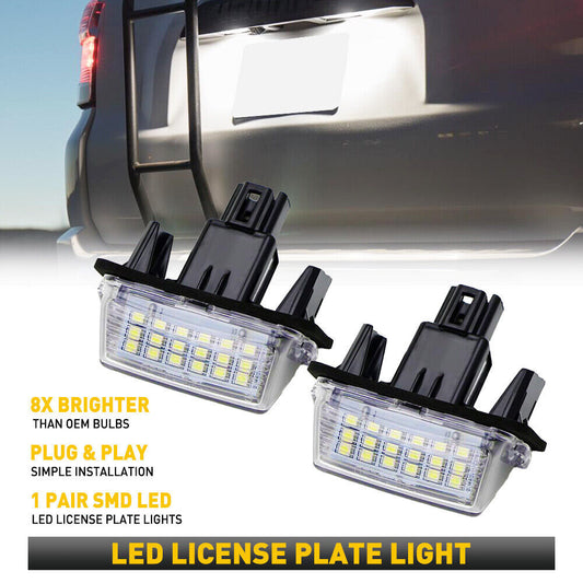2X 18SMD Rear LED License Plate Light Lamp for Toyota for Camry Yaris for Avalon Prius C