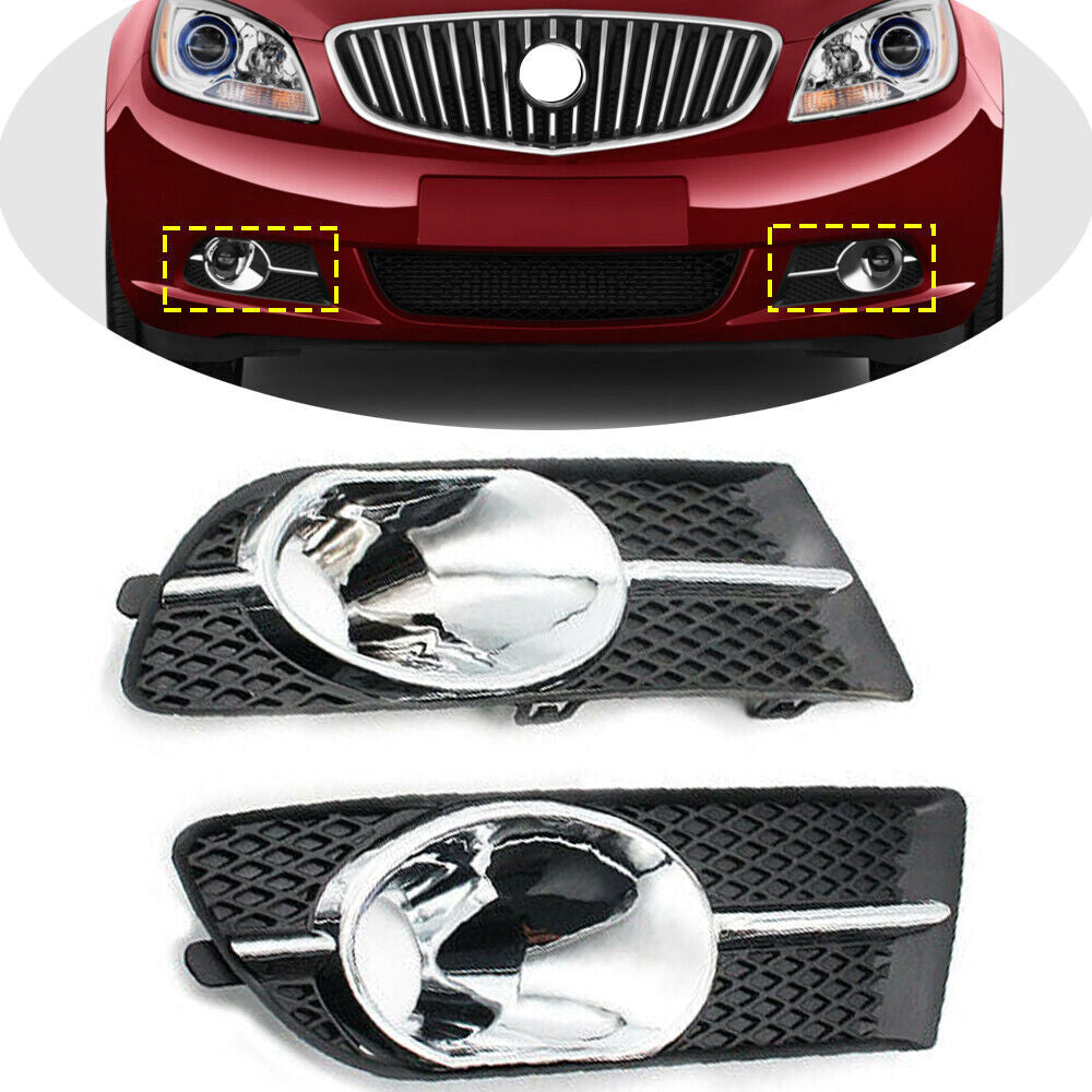 Pair Front Fog Driving Light Cover Grille Fit for Buick for Buick Verano 2012-2017
