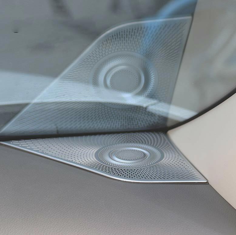 Dashboard Speaker Ring Cover Trim 3 for Kia Carnival 2022-2023 Silver Titanium