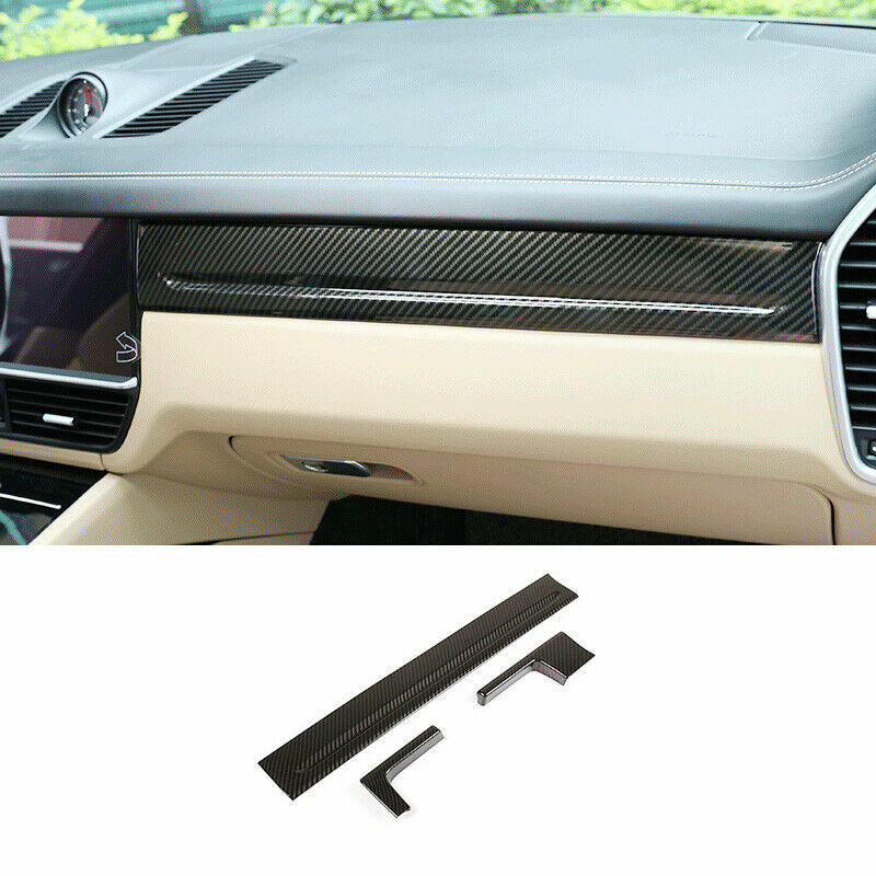 for Porsche for Cayenne 2019-2023 Carbon Fiber LHD Dashboard Panel Decoration Trims