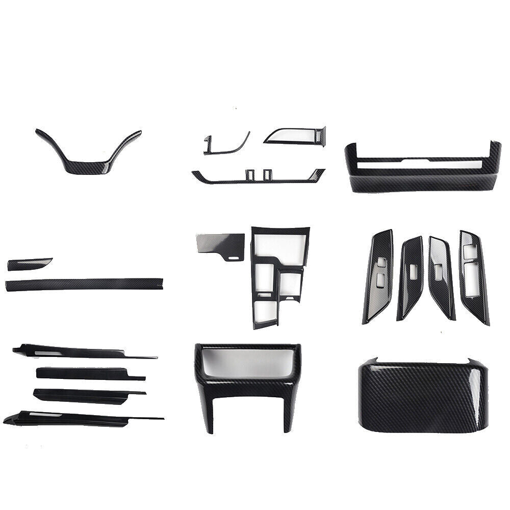 Car Interior Decoration Full Set Trim 19 for Lexus for ES 18-21 Black Carbon Fiber