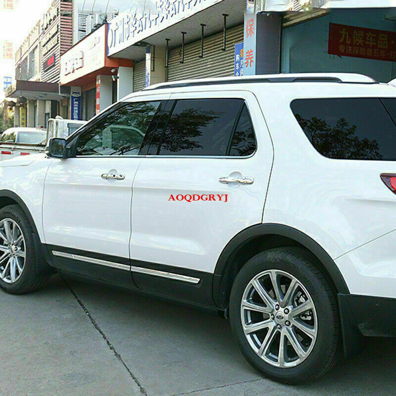 for Ford Explorer 2011-2019 Piano Black Bottom Window Sill Strips Trim Cover New