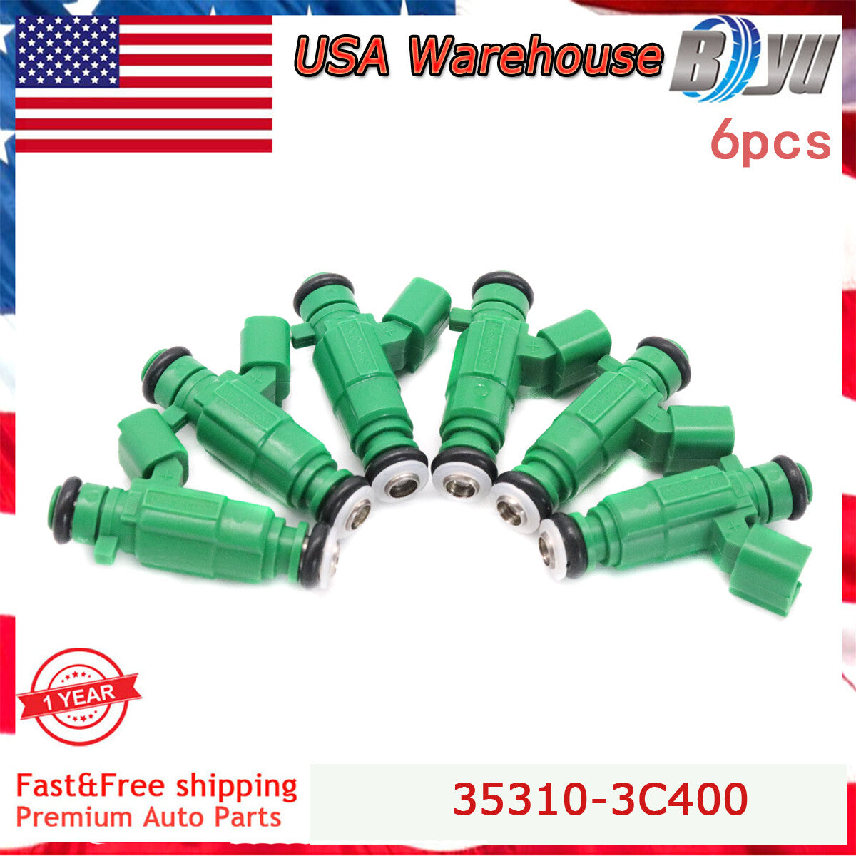 6pcs 35310-3C400 Fuel Injectors for Hyundai Santa Fe for KIA Sedona Sorento 3.5L V6