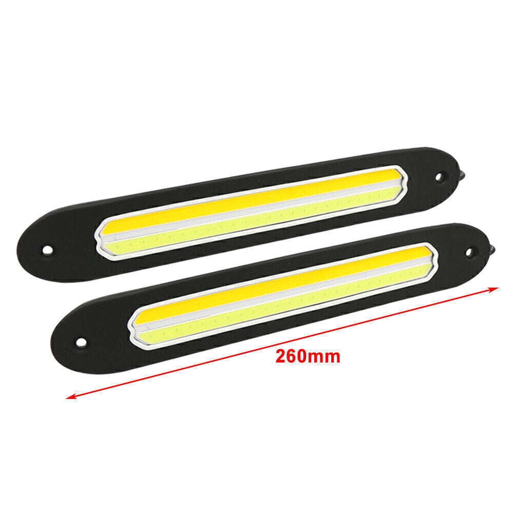 LED Daytime Running Light Strip DRL Driving Turn Signal White Amber Lamp Car