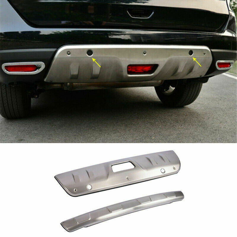 for Nissan Rogue 2014-2016 Silver Front Rear Skid Plate Bumper Board Guard 2X