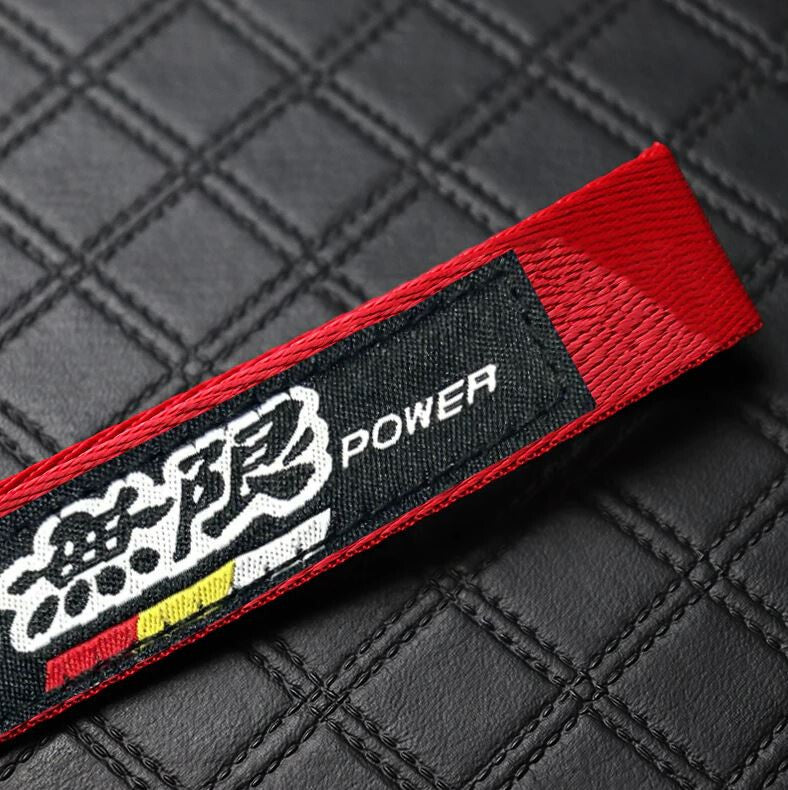 Car key fob metal key ring badge lanyard red and black for Acura and for Subaru Mugen