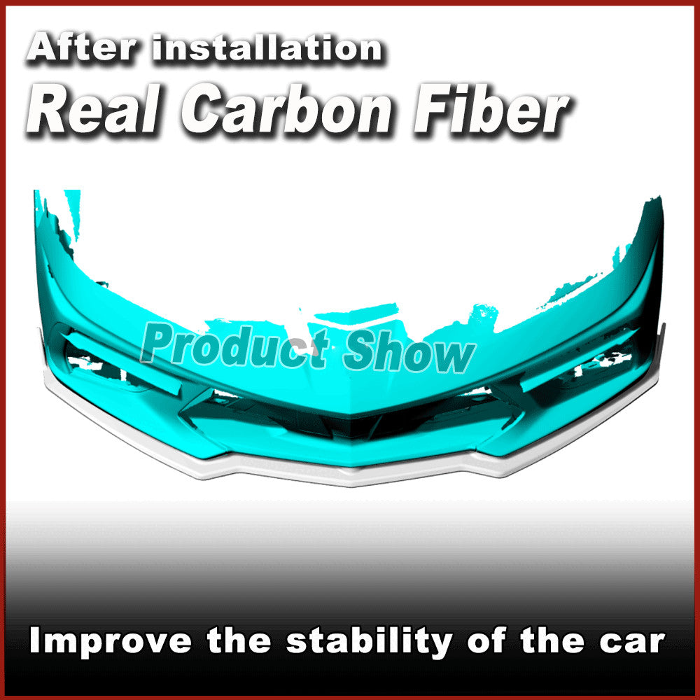 for Chevrolet for Corvette C8 Stingray 2020-22 REAL CARBON Front Bumper Lip Spoiler