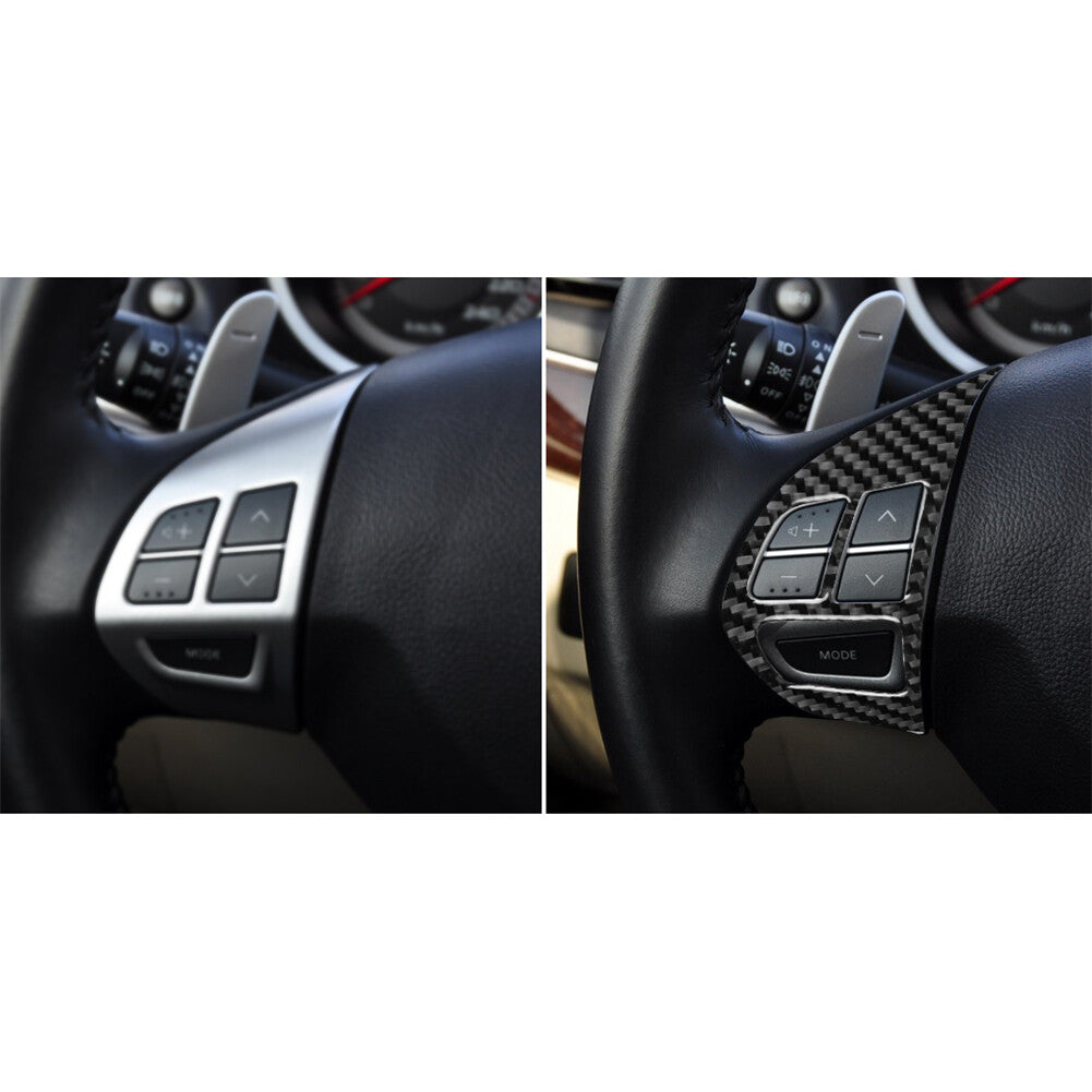 Steering Wheel Button Trim Interior Carbon Fiber for Mitsubishi Lancer 2008-2014