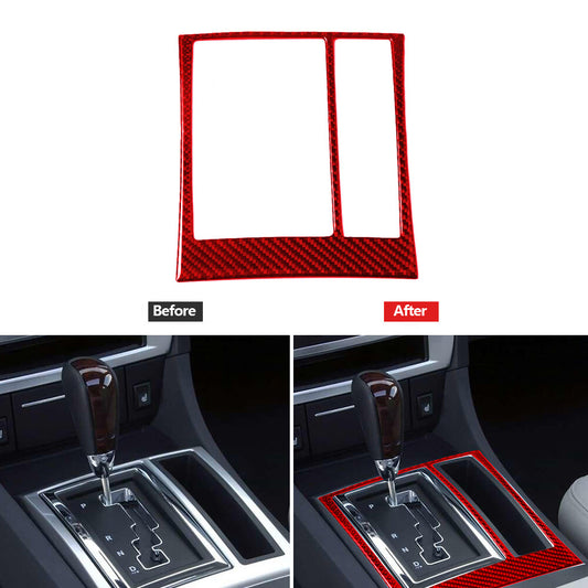 Red Carbon Fiber Gear Shifter Control Frame Cover Trim for Chrysler 300 2005-07