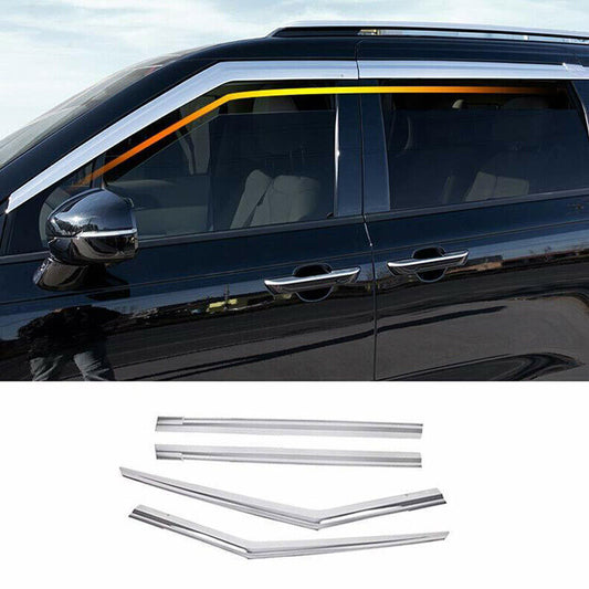for Kia Carnival 22-23 ABS Chrome Window Visor Vent Shade Sun Rain Guard Set 4x