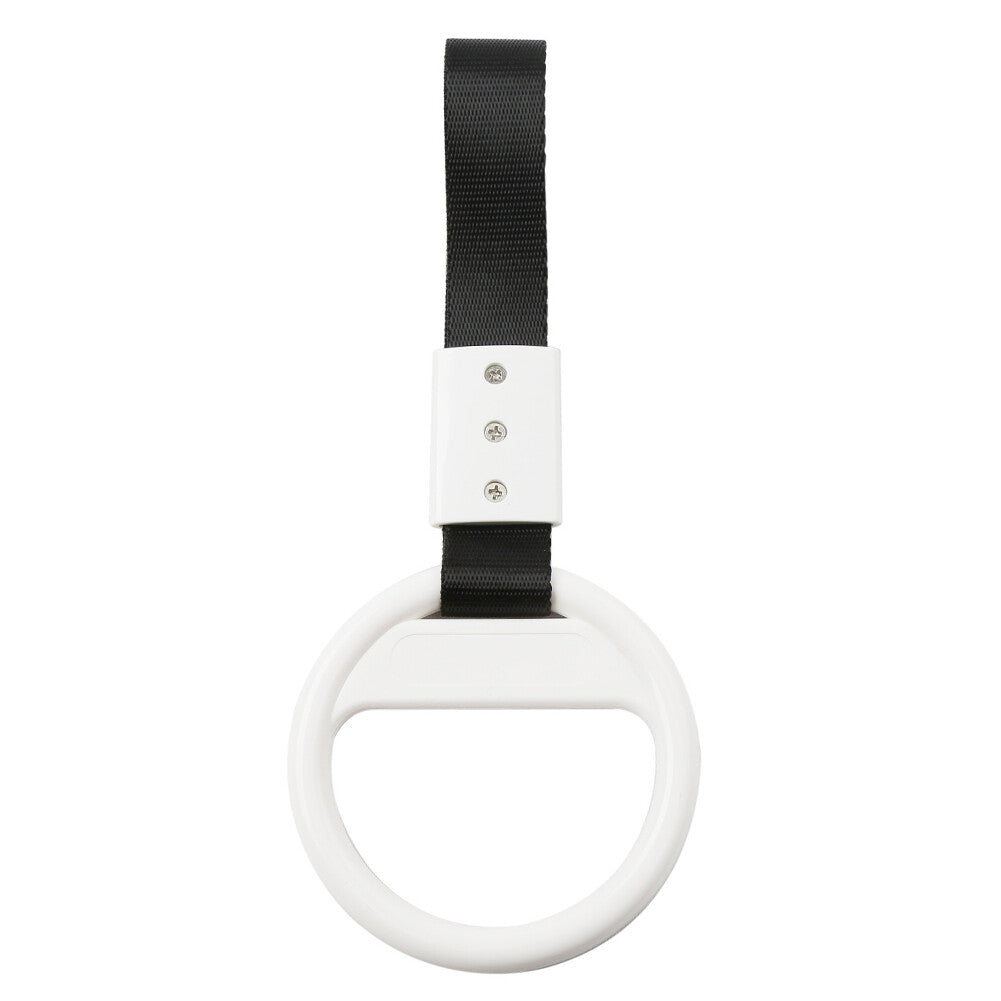 1Pcs White Round Ring Train Bus Handle Hand Strap Drift Charm Tools Black Belt