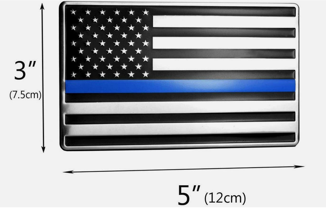Car side fender rear boot badge decal silver black blue American flag  for ford