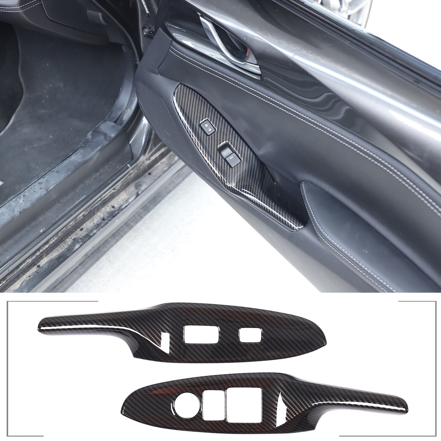 ABS glossy black rearview mirror deflector for Corvette C8 20-24