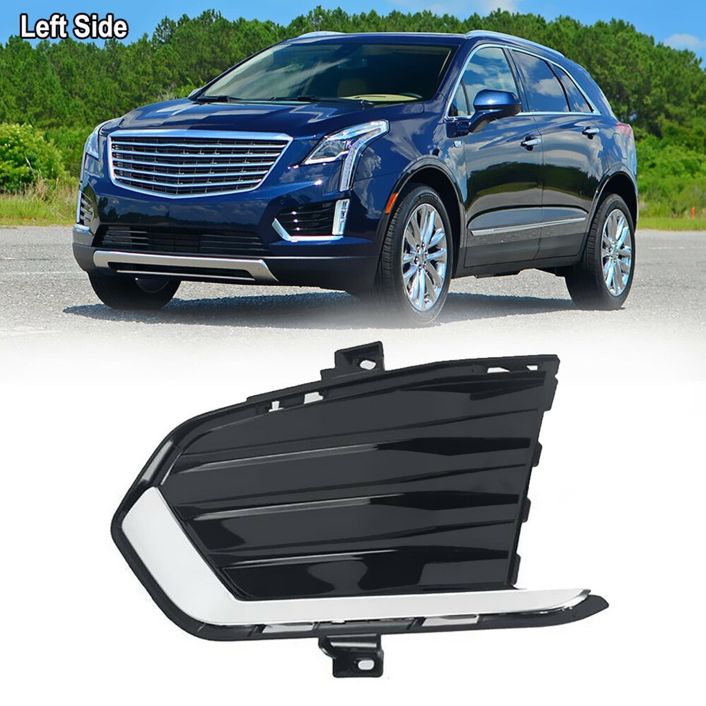 fit 2017-2020 for Cadillac XT5 Left Driver Side Front Fog Light Lamp Cover Bezel AT