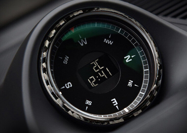 Carbon Fiber Central Console Clock Ring Cover Fit for Porsche Macan 2015-2021