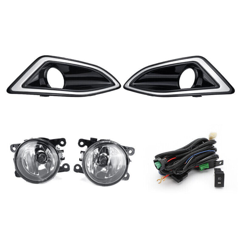 For 2015-2018 for Ford Edge Sport Front Bumper Fog Lights Lamps Harness Switch Kit