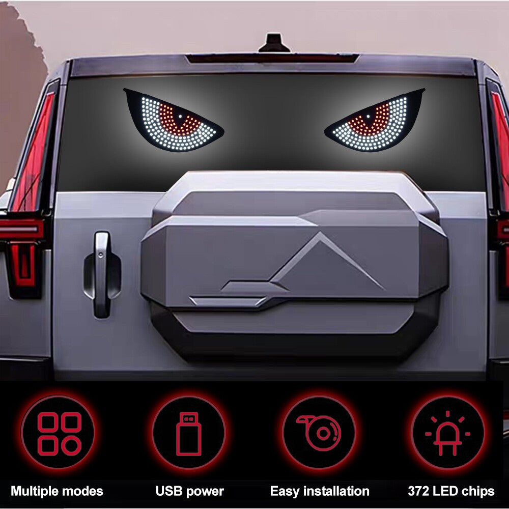 White Devil Eyes Light for Car Rear Window Demon Eye Flicker Road Signal Light