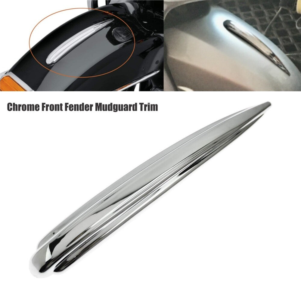 Motorcycle Chrome Front Fender Accent Trim for Harley Touring Softail FLDE FLHC